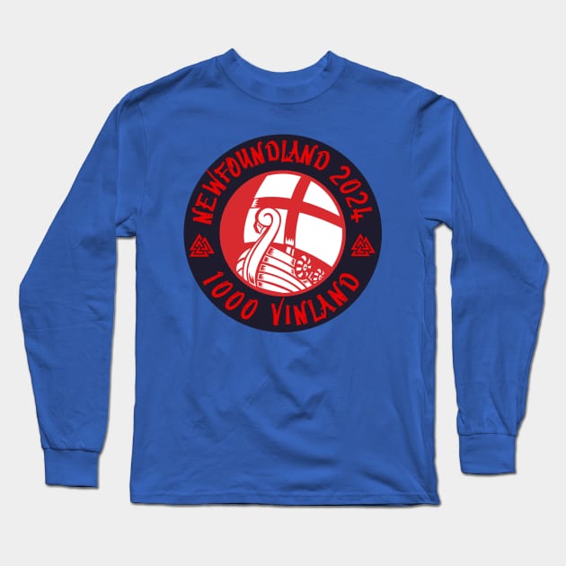 2024 1000 Viking Adventure to Vinland Atlantic Ocean Vikings Long Sleeve T-Shirt by SailorsDelight